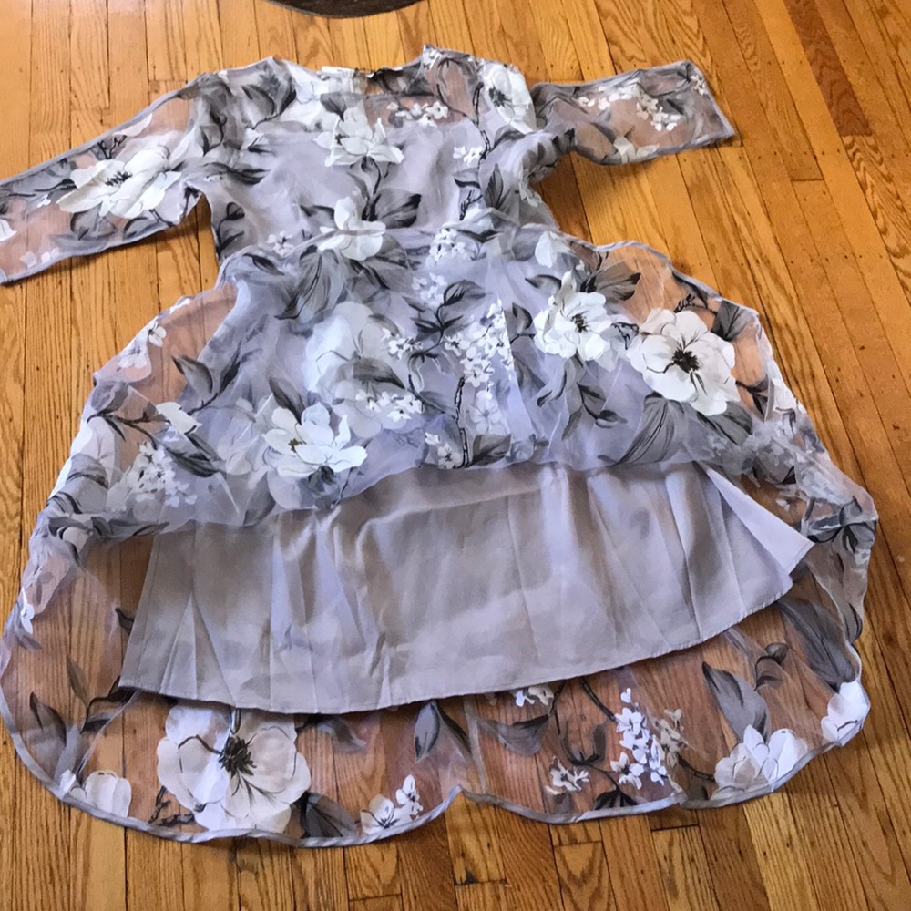 Stunning Retro Style Gray Floral Dressπππ - Picture 5 of 7